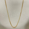 Oro Laminado Basic Necklace, Gold Filled Style Box Design, Polished, Golden Finish, 04.32.0011.20