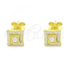 Sterling Silver Stud Earring, with White Cubic Zirconia and White Crystal, Polished, Golden Finish, 02.369.0015.2