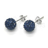 Sterling Silver Stud Earring, with Dark Violet Crystal, Polished, Rhodium Finish, 02.332.0042.4