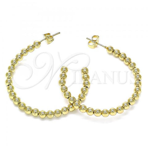 Oro Laminado Stud Earring, Gold Filled Style Ball Design, Polished, Golden Finish, 02.385.0001.40