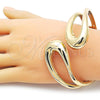 Oro Laminado Individual Bangle, Gold Filled Style Teardrop Design, Polished, Golden Finish, 07.422.0008.06