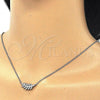 Sterling Silver Pendant Necklace, Leaf Design, with White Cubic Zirconia, Polished, Rhodium Finish, 04.336.0088.16