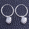 Sterling Silver Small Hoop, Shell Design, Polished, Silver Finish, 02.402.0019.15