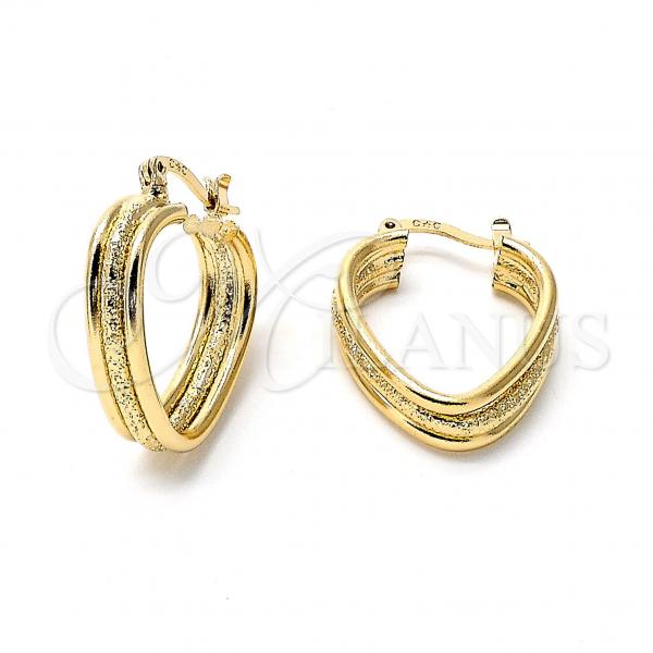 Oro Laminado Small Hoop, Gold Filled Style Matte Finish, Golden Finish, 5.159.008