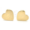 Oro Laminado Stud Earring, Gold Filled Style Heart Design, Polished, Golden Finish, 02.09.0202