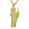 Oro Laminado Religious Pendant, Gold Filled Style San Judas Design, Polished, Golden Finish, 05.213.0062