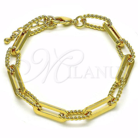 Oro Laminado Fancy Bracelet, Gold Filled Style Polished, Golden Finish, 03.415.0001.07