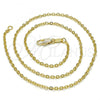 Oro Laminado Basic Necklace, Gold Filled Style Rolo Design, Polished, Golden Finish, 04.65.0181.16