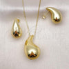 Oro Laminado Earring and Pendant Adult Set, Gold Filled Style Polished, Golden Finish, 10.368.0002