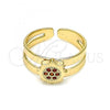 Oro Laminado Baby Ring, Gold Filled Style with Garnet Micro Pave, Polished, Golden Finish, 01.233.0013.1 (One size fits all)