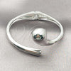 Rhodium Plated Individual Bangle, Teardrop Design, Polished, Rhodium Finish, 07.215.0010.1.05