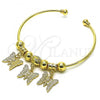 Oro Laminado Individual Bangle, Gold Filled Style Butterfly Design, Polished, Golden Finish, 07.93.0014