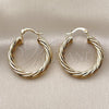 Oro Laminado Medium Hoop, Gold Filled Style Hollow Design, Polished, Golden Finish, 02.170.0201.30