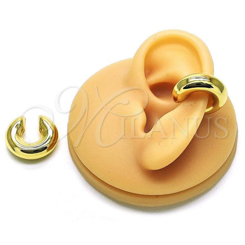 Oro Laminado Earcuff Earring, Gold Filled Style Chunky Design, Polished, Golden Finish, 02.163.0307.20