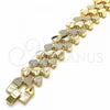 Oro Laminado Fancy Bracelet, Gold Filled Style Heart Design, Matte Finish, Golden Finish, 03.233.0012.07