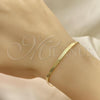 Oro Laminado Basic Bracelet, Gold Filled Style Herringbone Design, Polished, Golden Finish, 03.02.0083.07