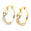 Oro Laminado Medium Hoop, Gold Filled Style Puff Mariner Design, Polished, Golden Finish, 02.58.0082.20