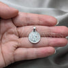 Sterling Silver Religious Pendant, San Benito Design, Polished, Silver Finish, 05.392.0084