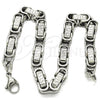 Stainless Steel Fancy Bracelet, Greek Key Design, Polished, Steel Finish, 03.350.0003.09