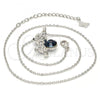 Rhodium Plated Pendant Necklace, Teddy Bear Design, with Montana and Aurore Boreale Swarovski Crystals, Black Enamel Finish, Rhodium Finish, 04.239.0041.18