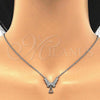 Sterling Silver Pendant Necklace, with White Cubic Zirconia, Polished, Rhodium Finish, 04.336.0065.16