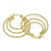 Oro Laminado Medium Hoop, Gold Filled Style Diamond Cutting Finish, Golden Finish, 02.168.0043.35