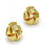 Oro Laminado Stud Earring, Gold Filled Style Love Knot Design, Polished, Golden Finish, 02.63.2374