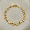 Oro Laminado Basic Bracelet, Gold Filled Style Puff Mariner Design, Polished, Golden Finish, 04.63.1310.08