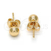 Oro Laminado Stud Earring, Gold Filled Style Ball Design, Polished, Golden Finish, 5.128.009