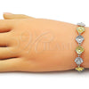 Oro Laminado Tennis Bracelet, Gold Filled Style Shell Design, Polished, Two Tone, 03.341.0245.07