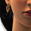 Oro Laminado Small Hoop, Gold Filled Style Greek Key and Heart Design, Polished, Golden Finish, 02.170.0112.25