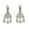 Sterling Silver Long Earring, with White Cubic Zirconia, Polished, Rhodium Finish, 02.186.0165.1