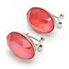Rhodium Plated Stud Earring, with Padparadscha Swarovski Crystals, Polished, Rhodium Finish, 02.239.0015.2