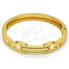 Gold Tone Individual Bangle, with White Crystal, Polished, Golden Finish, 07.252.0011.05.GT (13 MM Thickness, Size 5 - 2.50 Diameter)