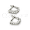 Sterling Silver Huggie Hoop, with White Cubic Zirconia, Polished, Rhodium Finish, 02.290.0001.10