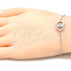 Sterling Silver Fancy Bracelet, with White Cubic Zirconia, Polished, Rhodium Finish, 03.336.0086.08