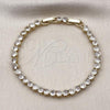Oro Laminado Tennis Bracelet, Gold Filled Style with White Cubic Zirconia, Polished, Golden Finish, 03.213.0042.07
