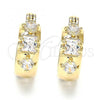 Oro Laminado Small Hoop, Gold Filled Style with White Cubic Zirconia, Polished, Golden Finish, 02.97.0101.15
