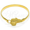 Oro Laminado Individual Bangle, Gold Filled Style Lion Design, Polished, Golden Finish, 07.192.0031.04 (05 MM Thickness, Size 4 - 2.25 Diameter)