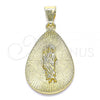Oro Laminado Religious Pendant, Gold Filled Style San Judas Design, Polished, Golden Finish, 05.213.0099