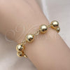 Oro Laminado Fancy Bracelet, Gold Filled Style Ball and Hollow Design, Polished, Golden Finish, 03.331.0253.08