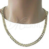 Oro Laminado Basic Necklace, Gold Filled Style Curb Design, Polished, Golden Finish, 5.222.001.30