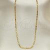 Oro Laminado Basic Necklace, Gold Filled Style Mariner Design, Polished, Golden Finish, 5.223.020.16