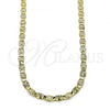 Oro Laminado Basic Necklace, Gold Filled Style Mariner Design, Diamond Cutting Finish, Golden Finish, 04.213.0247.24