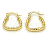 Oro Laminado Small Hoop, Gold Filled Style Diamond Cutting Finish, Golden Finish, 02.170.0160.15