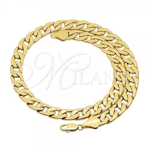 Oro Laminado Basic Necklace, Gold Filled Style Curb Design, Polished, Golden Finish, 5.222.001.20