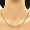 Oro Laminado Basic Necklace, Gold Filled Style Figaro Design, Polished, Golden Finish, 5.222.017.16