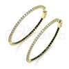 Oro Laminado Huggie Hoop, Gold Filled Style with Black and White Cubic Zirconia, Polished, Golden Finish, 02.156.0567.2.50