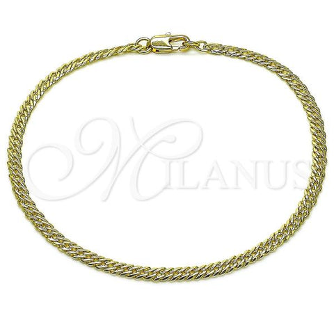 Oro Laminado Basic Anklet, Gold Filled Style Polished, Golden Finish, 04.213.0338.10