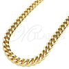 Oro Laminado Basic Necklace, Gold Filled Style Miami Cuban Design, Polished, Golden Finish, 04.63.1399.20